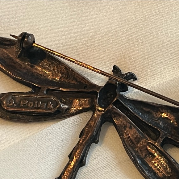 Danny Pollak Dragonfly brooch and matching clip earrings - Picture 2 of 4